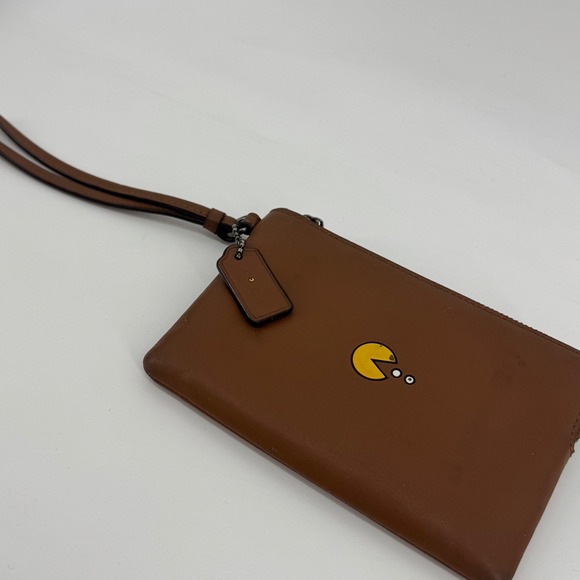 Coach Handbags - Coach x Pac-Man Limited Edition Leather Wristlet Saddle Brown F54841